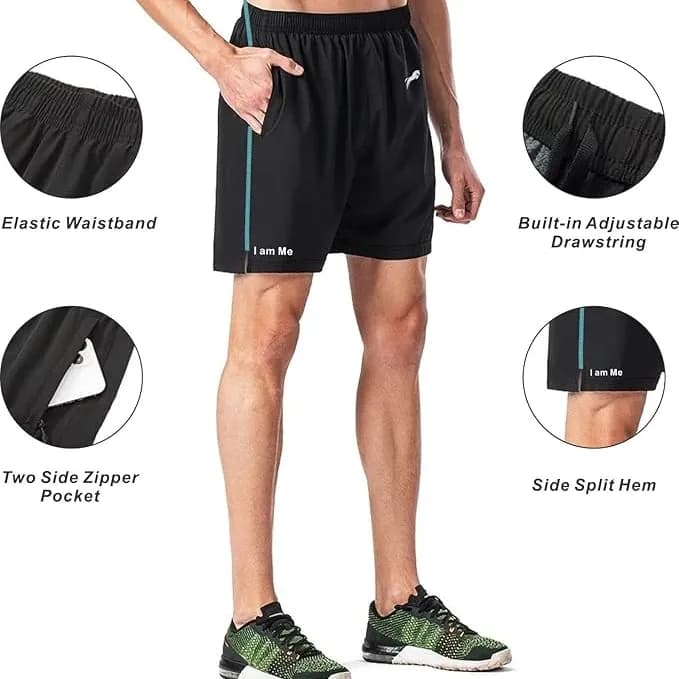 JUST RIDER Men’s Swim Shorts with Zipper Pocket | Quick Dry Swimming Trunks | Lightweight Beach & Pool Swimwear | Elastic Waist Sports Shorts for Swimming
